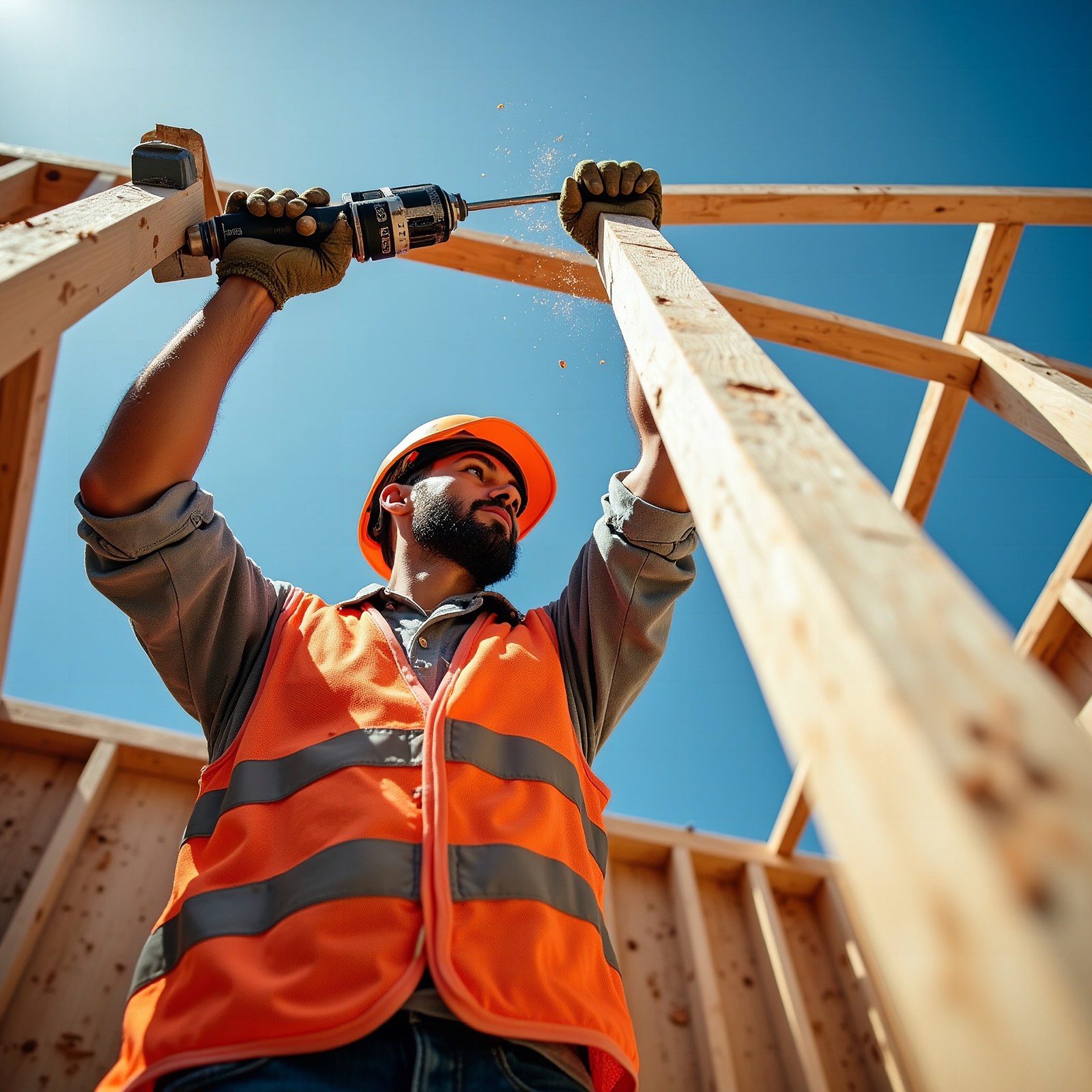 Structural timber wall framing on a Melbourne build
