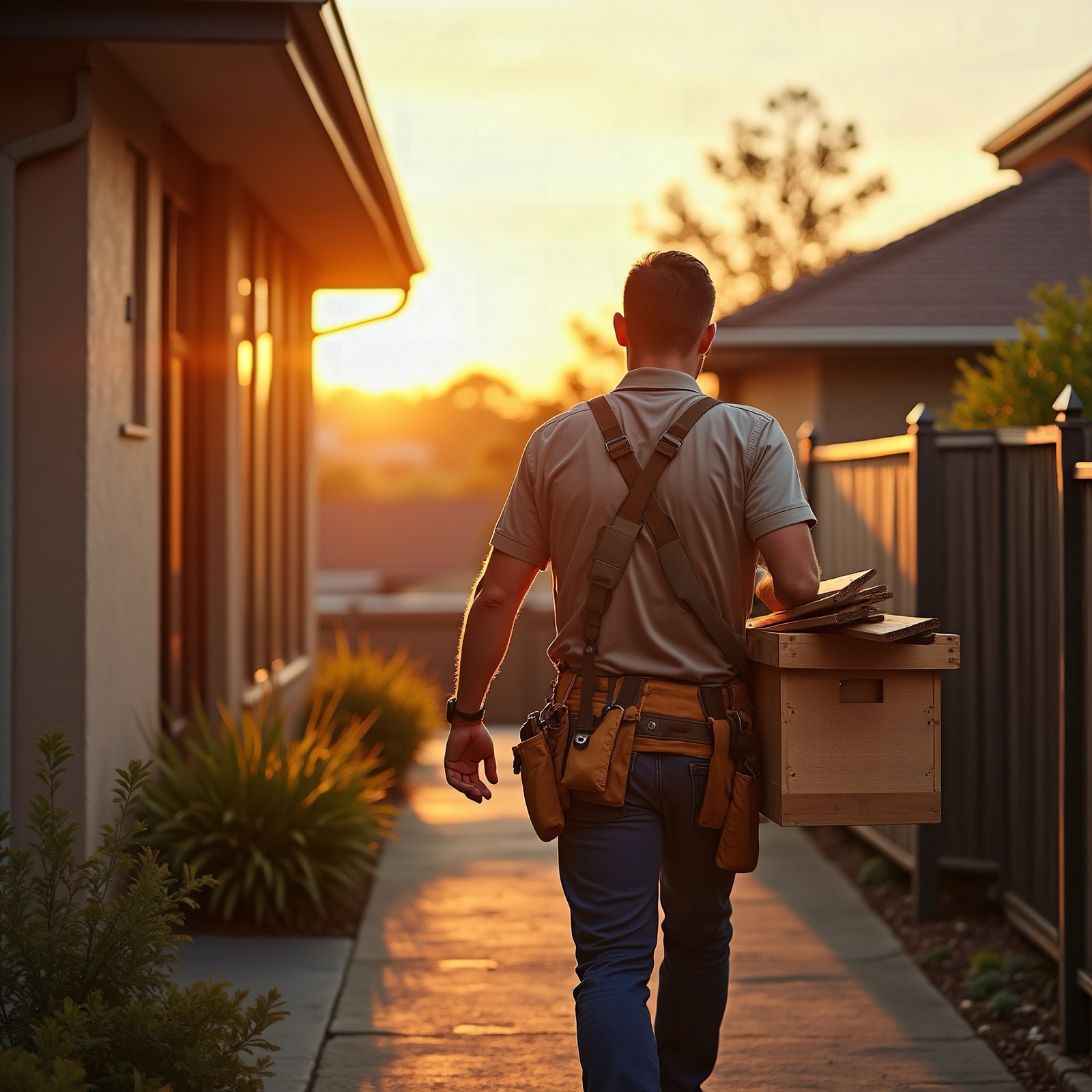 Local Melbourne carpenter on site in the inner north